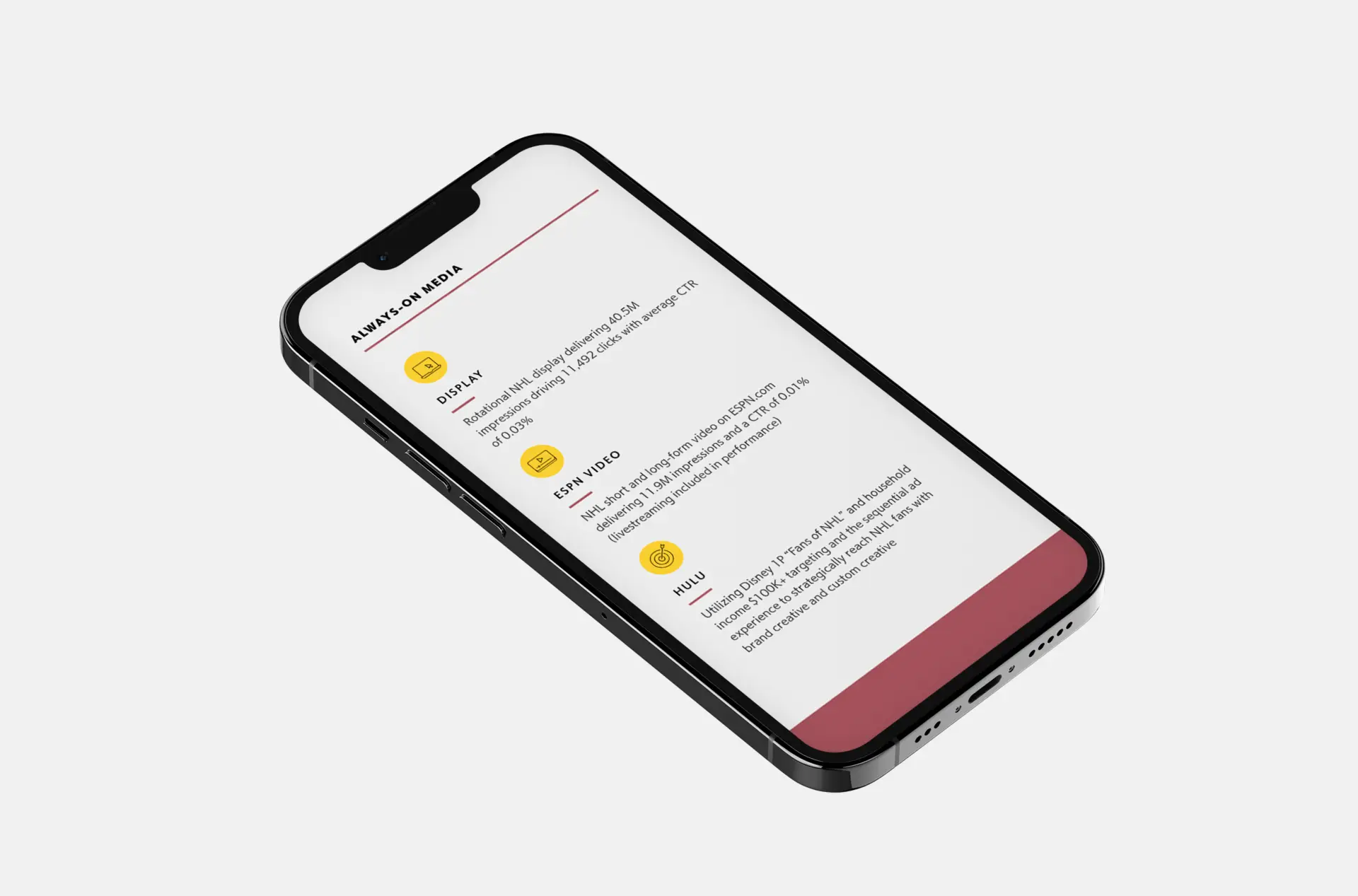 A smartphone at an angle showcasing the design of the Synchrony Bank and ESPN Partnership website
